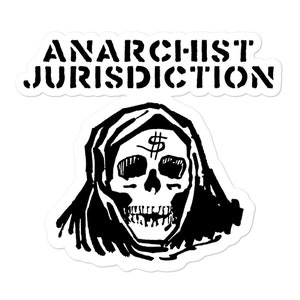 Adesivo Jurisdição Anarquista - Fear City - Caveira grande recortada - Adesivos sem bolhas - NYC Portland Seattle