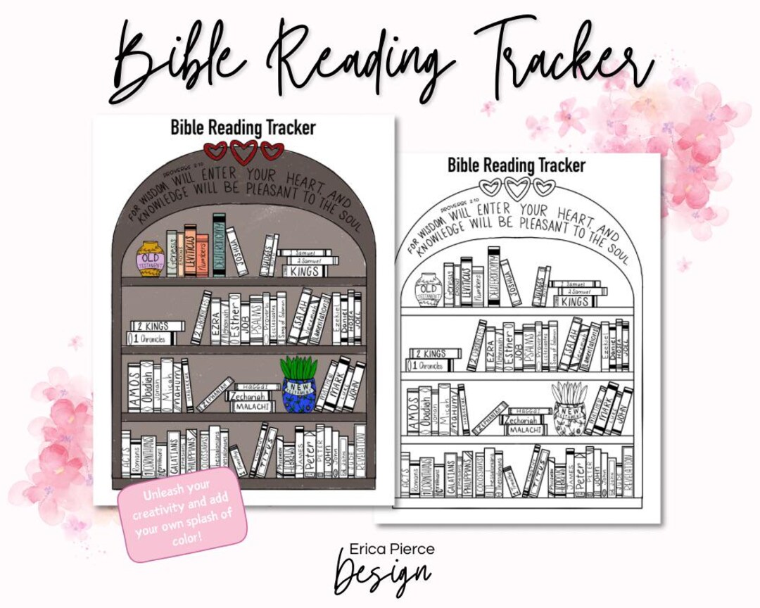 Bible Track Rack Bookshelf Design Printable Bible Reading Tracker - Etsy