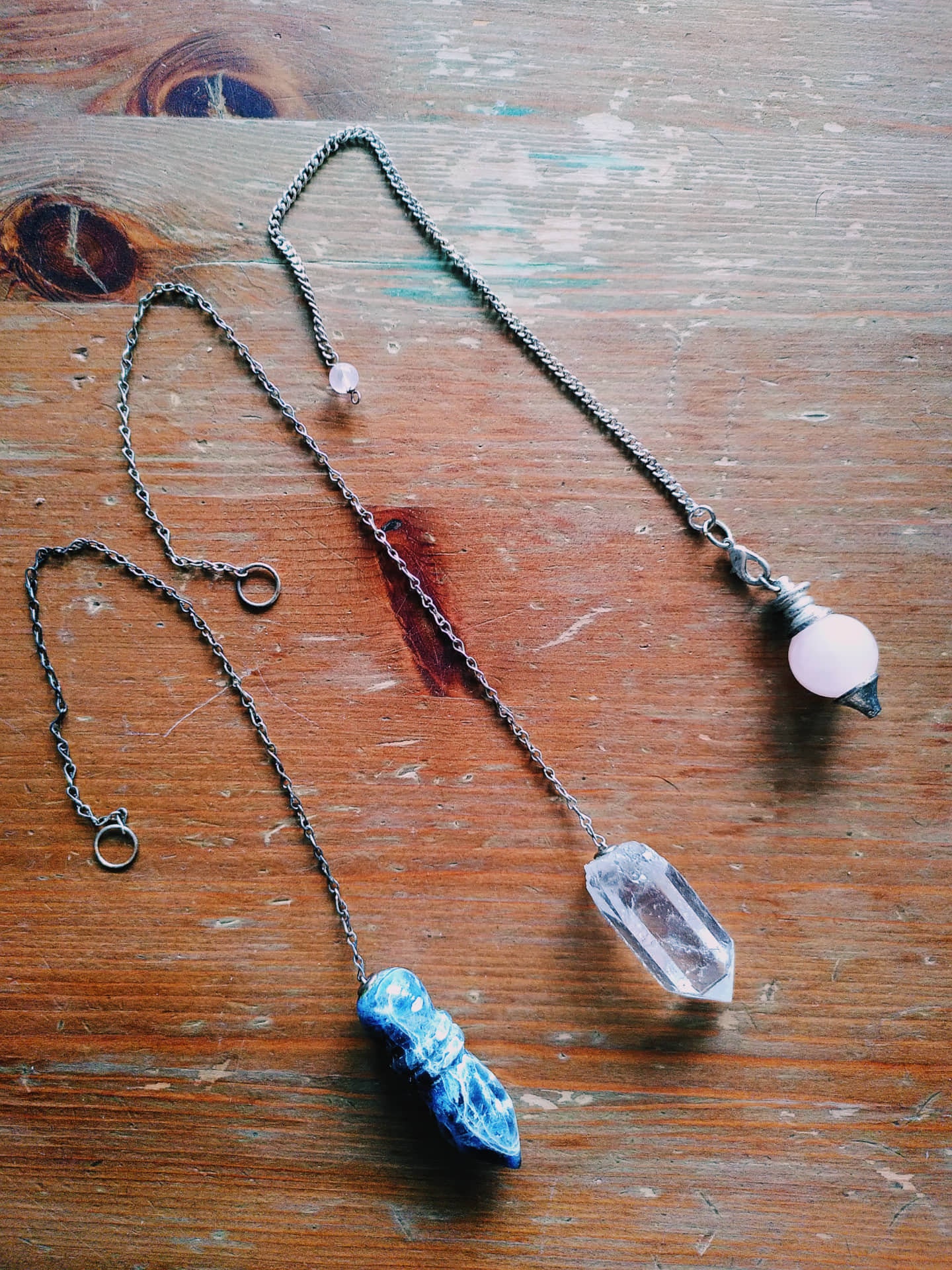 Pendule Divinatoire - Sodalite, Quartz, Quartz Rose