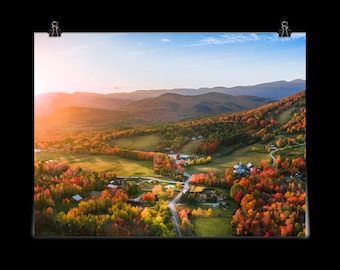The Fall Road through Jackson, New Hampshire - Poster