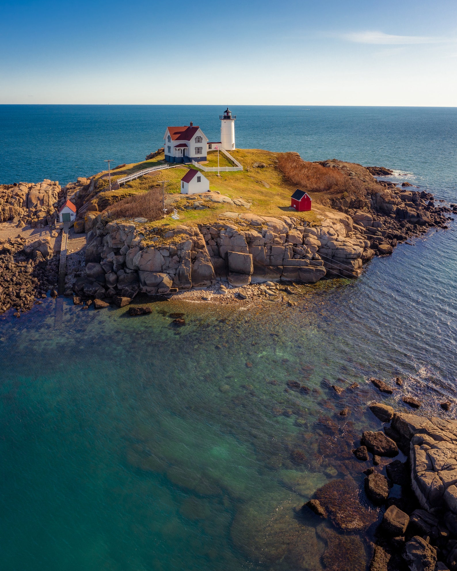 Nubble Lighthouse, Printable Wall Art, Instant Digital Download, Aerial