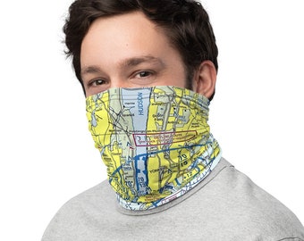 New York Aviation Sectional Chart Neck Gaiter
