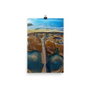 The Road to the Beach Aerial Photograph - Parsons Beach, Kennebunk, Maine - Cartel de papel fotográfico