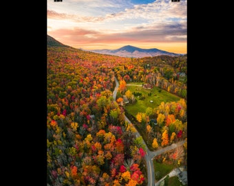 The Amazing Fall Colors over Jackson, New Hampshire - Poster