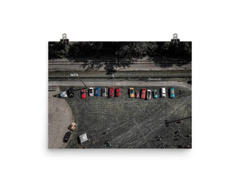 Classic Cars Aerial Image - Poster