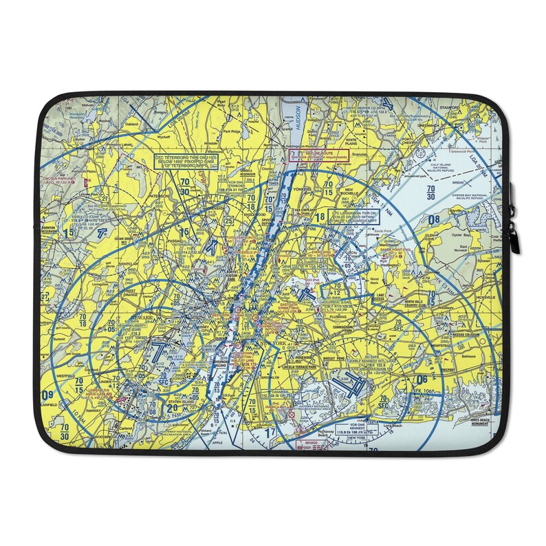 New York Sectional Chart Laptop Sleeve Etsy