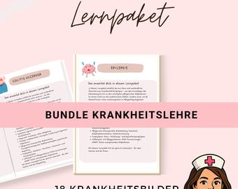 250 Seiten Krankheitslehre BUNDLE XXL - 18 Krankheitsbilder mit u.a. Diagnostik, Therapie und pflegerischem Schwerpunkt - für Pflegeazubis