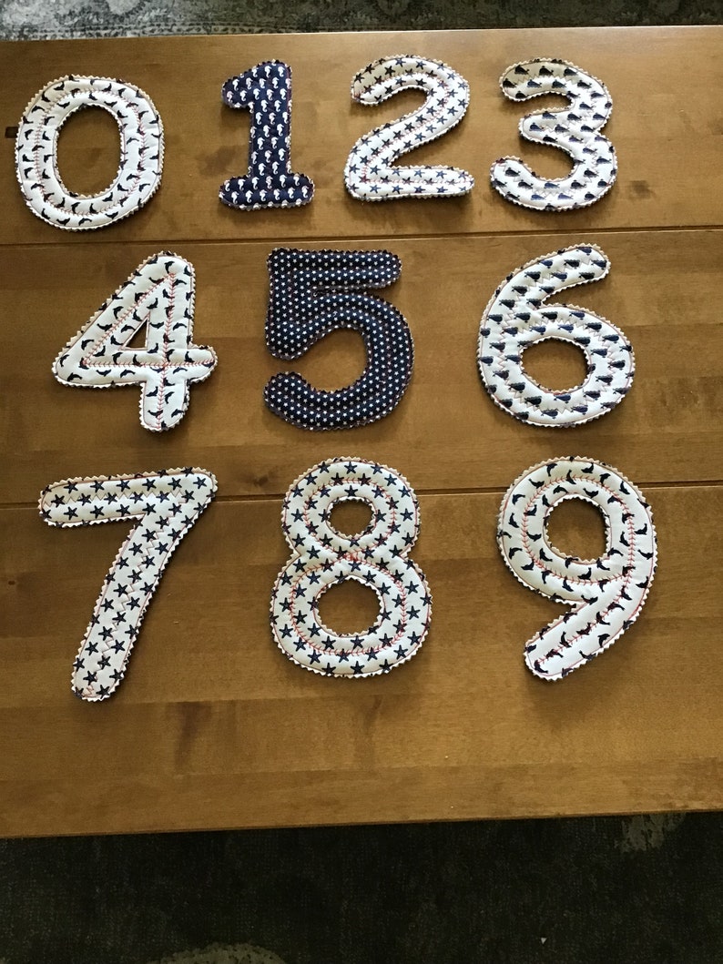 Fabric Numbers Etsy
