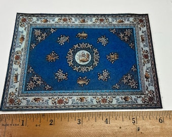 DollHouse Miniature 1:12 Oriental Rug Blue Printed on Felt?
