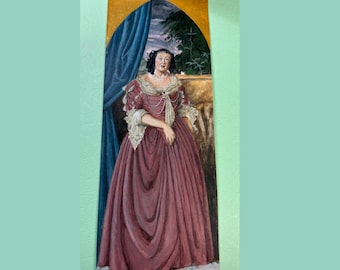 Dollhouse Miniature 1:12 Original Painting, FAT LADY - Wizard door. Linda McBreen OOAK