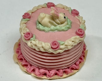 Decorated EASTER CAKE - Artisan - Dollhouse Miniature 1:12