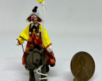 Miniature 1:12 Dollhouse Maureen Thomas Clown on Elephant Artisan OOAK