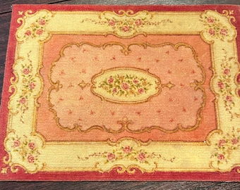 Dollhouse Miniature 1:12 Ione Van Beckham RUG  - Hand painted on velvet. OOAK 8 X 10