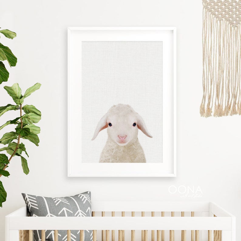 Lamb Nursery Wall Art Print Sheep Nursery Decor Printable Farm Etsy