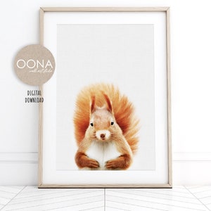 Baby Squirrel Print PRINTABLE Forest Animal Nursery Print Baby Wall Art Woodland Animals Picture For Girl Boy DIGITAL DOWNLOAD