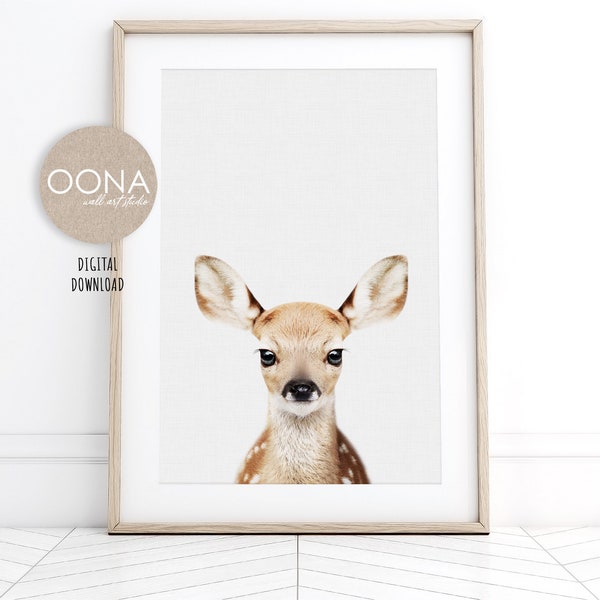 Baby Deer Print Deer Nursery Print Fawn Baby Forest Animals Print Nursery Art Woodland Baby Shower Deer Decor for Nursery DIGITAL DOWNLOAD