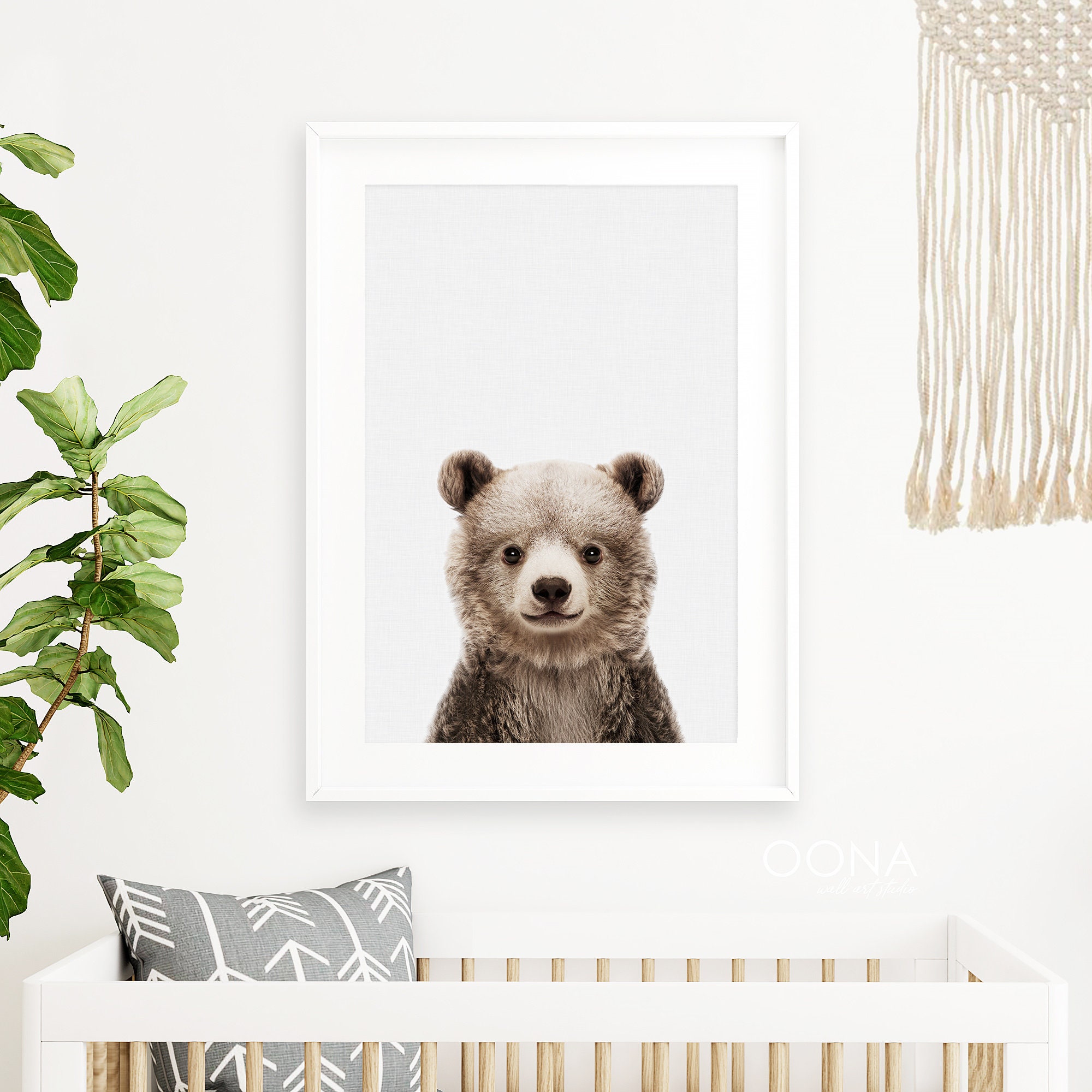 Baby Bear Print Woodland Nursery Wall Art Bear Nursery Art Boy Forest ...