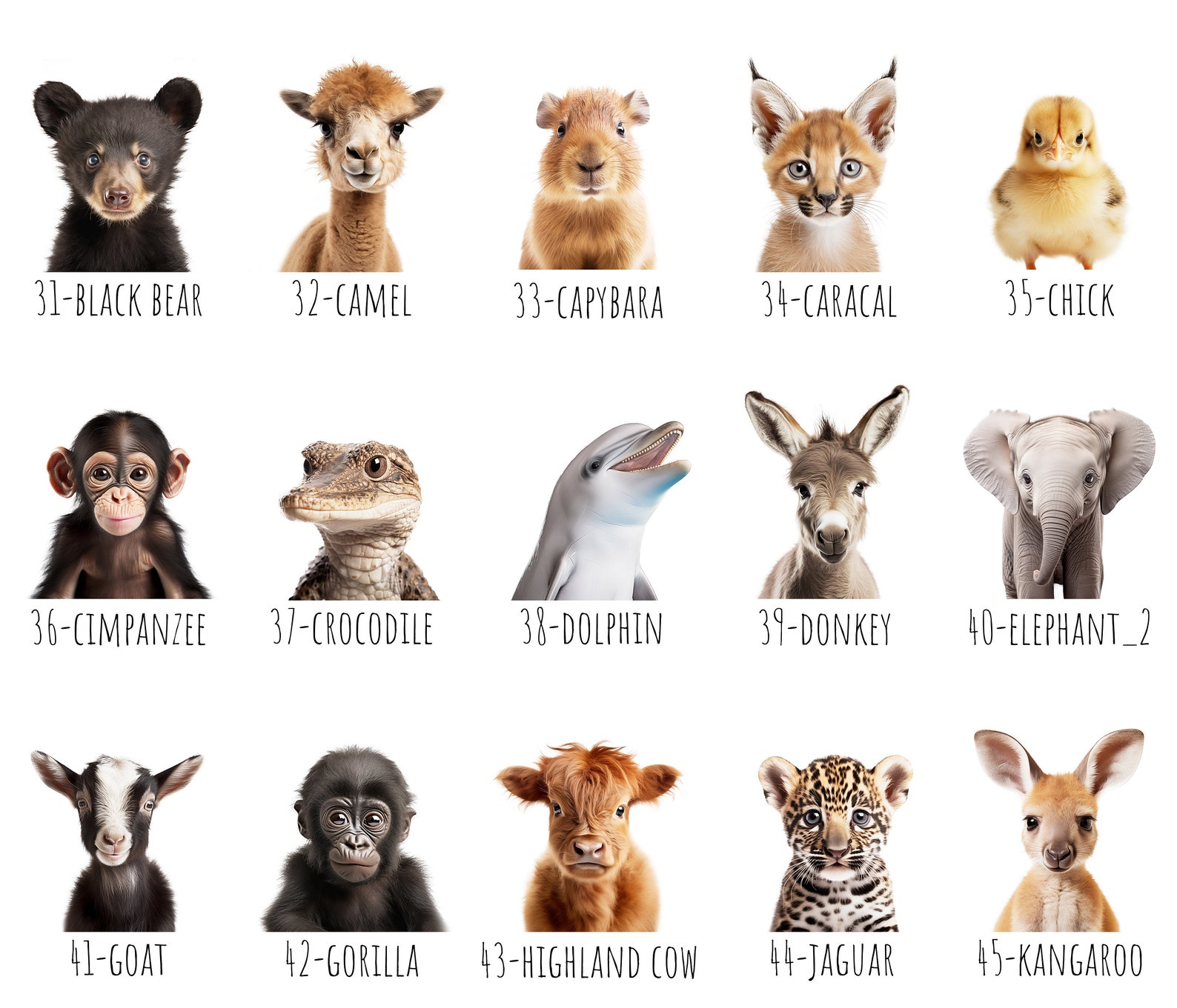 PRINTABLE Baby Animal Prints for Nursery Wall Art, Safari Nursery ...