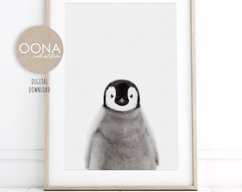 Baby Penguin Print Arctic Nursery Decor PRINTABLE Animal Wall Art Nordic Scandinavian Nursery Decor DIGITAL DOWNLOAD