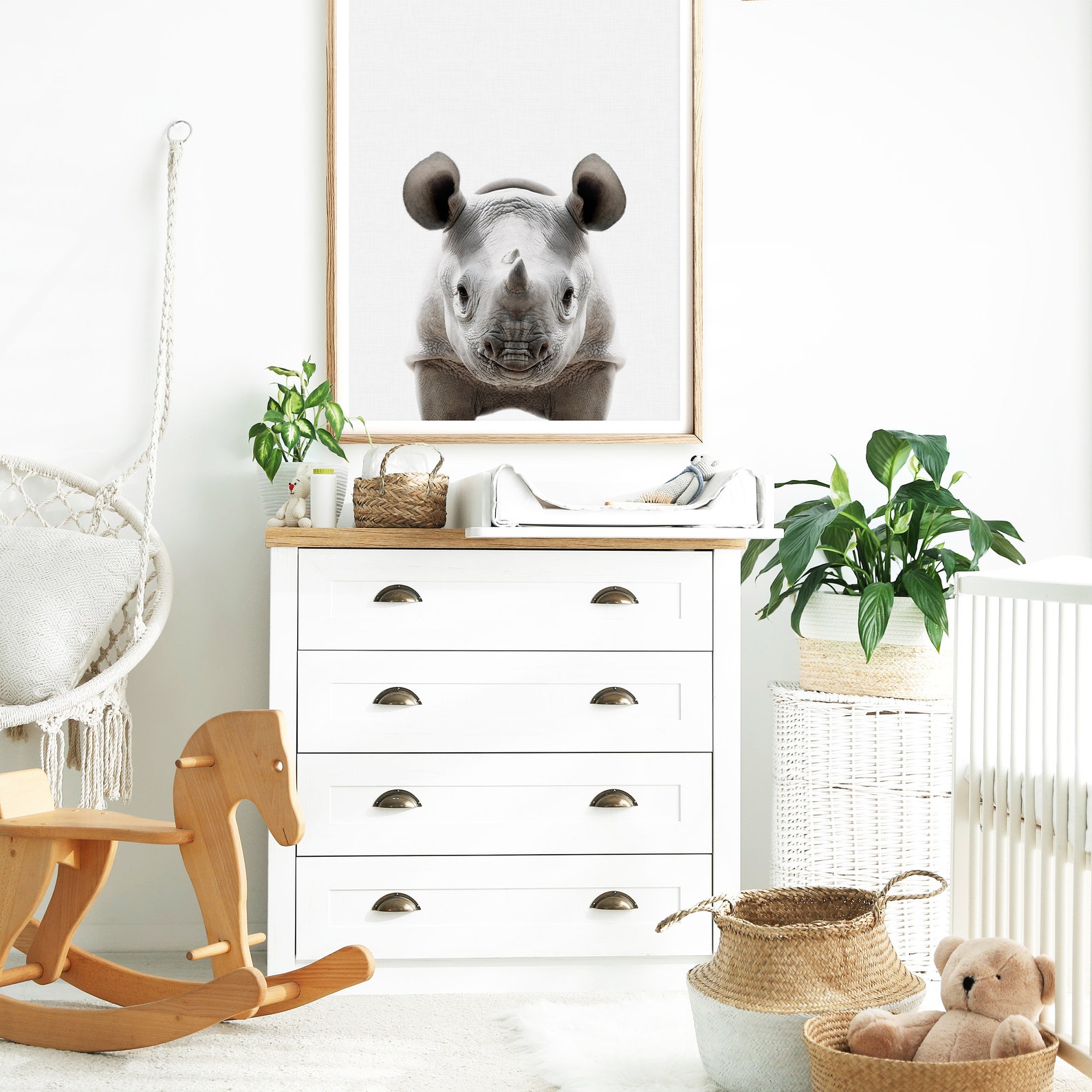 Baby Rhino Wall Art Print PRINTABLE Zoo Animal Nursery Decor Etsy