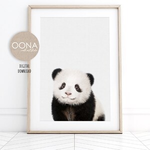 Baby Panda Print Nursery Panda PRINTABLE Panda Wall Art Bear Panda Poster Portrait for Baby Room Wall Art Animal Kids Bedroom Art Wall Decor