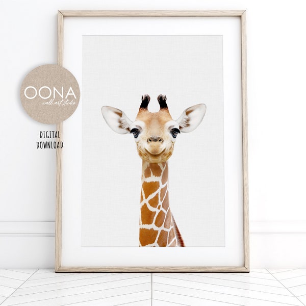 Baby Giraffe Print Giraffe Kinderkamer Kunst aan de muur Baby Animal Wall Art Kwekerij Foto Safari Kwekerij Kunst AFDRUKBARE Giraffe Wall Art Kinderkamer Kunst