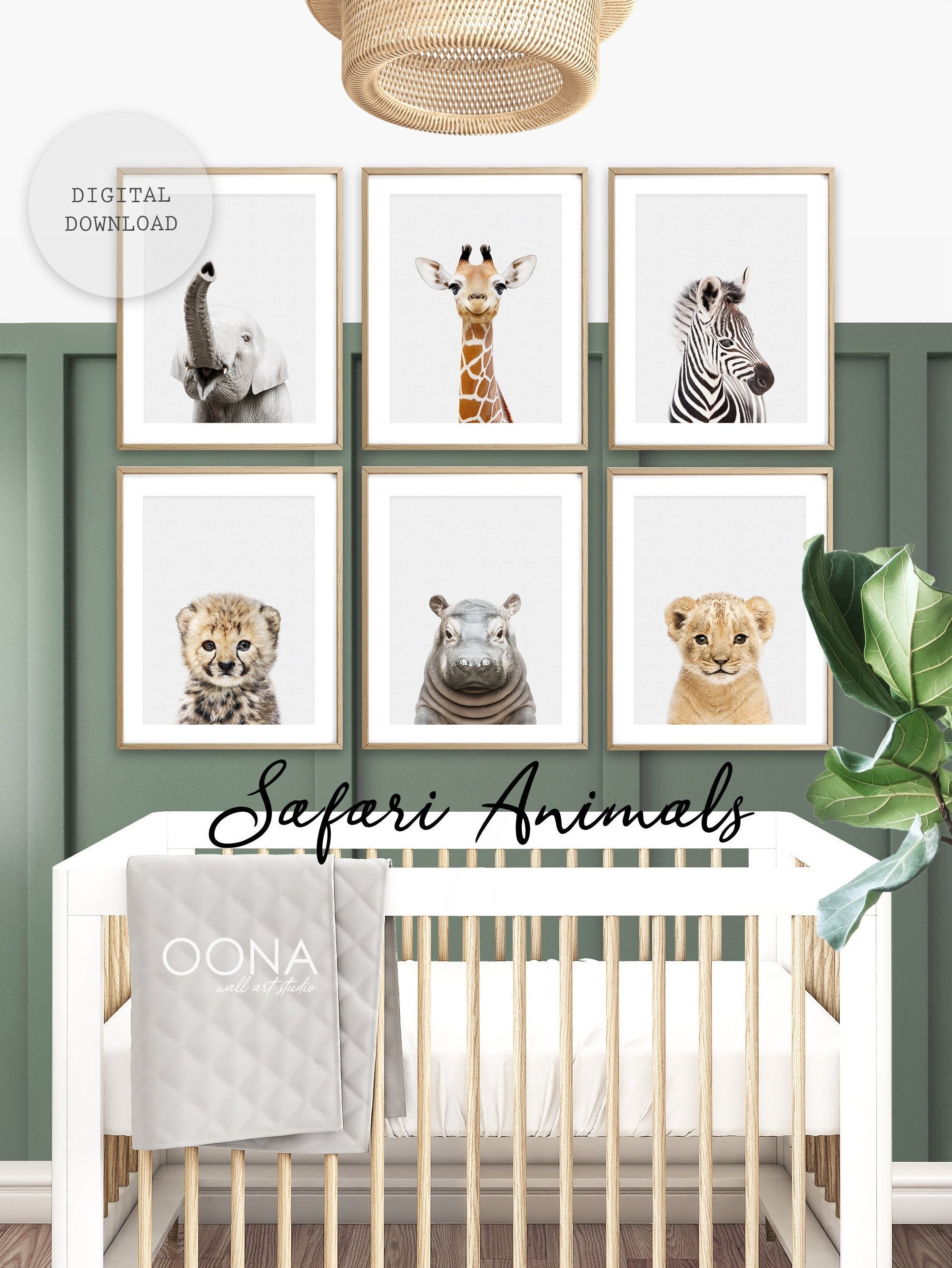 Safari Baby Animal Prints Nursery Animals Print Set of 6 Etsy