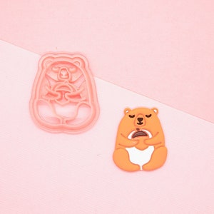 Cute Bear with Acorn Polymer Clay Cutter