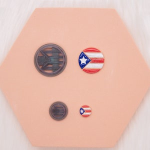 Puerto Rico Flag Circle Imprinted Clay Cutter, Puerto Rican Polymer Clay Cutter, Clay Tools, Crafting, Puerto Rican Flag Circle Cutter