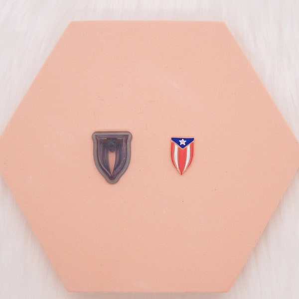 Puerto Rico Flag Imprinted Clay Cutter, Puerto Rican Polymer Clay Cutter, Clay Tools, Crafting, Puerto Rican Flag Cutter