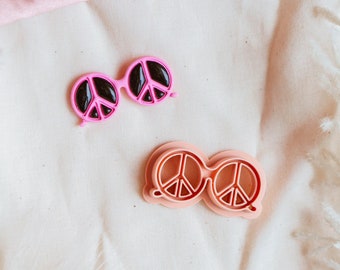 Peace Sunglasses Polymer Clay Cutter, Cute Clay Cutter, Summer Craft Tools, Groovy Sunglasses Clay Cutter