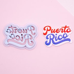 Puerto Rico Text Clay Cutter, Puerto Rican Polymer Clay Cutter, Clay Tools, Crafting, Hispanic Font Clay Cutter