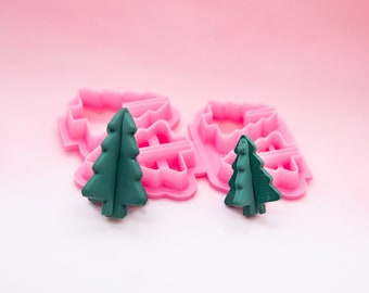 3 Dimensional Christmas Tree Polymer Clay Cutter Set, 3D Tree Clay Cutter, Craft Tool