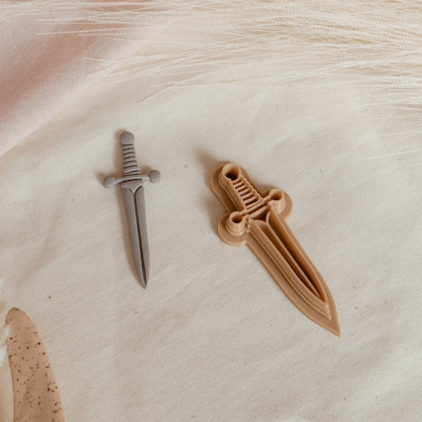 Dagger Clay Cutter, Sword Polymer Clay Cutter, Craft Tools, Tattoo Inspired PLA Cutter