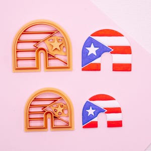 Puerto Rico Flag Wide Arch Clay Cutter, Puerto Rican Polymer Clay Cutter, Clay Tools, Crafting, Hispanic Flag Cutter