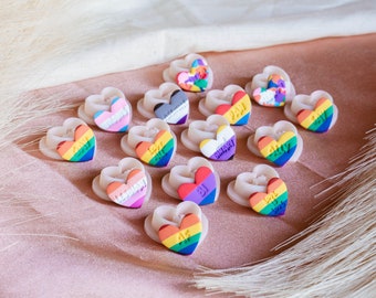 Pride Heart Stud Polymer Clay Cutter Set, LGBTQIA+ Clay Cutters, Gay Pride Craft Tool