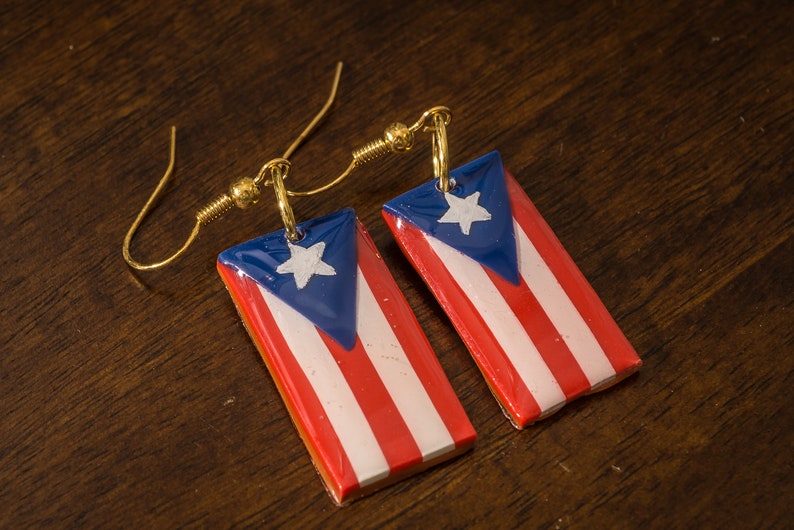 Puerto Rican Flag Earrings Handmade Polymer Clay Earrings Etsy