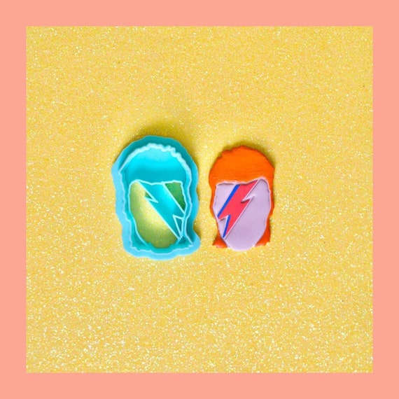 David Bowie Clay Cutter, Celebrity Polymer Clay Cutter, Craft Tools, Funky Cutter, Music Clay Tool