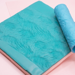 Rouleau texturé en argile polymère en fourrure animale, rouleau artisanal en fourrure/cheveux réaliste