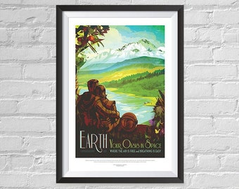 Carteles de turismo espacial de la Nasa - Arte de pared para el hogar, oficina, escuela, muro del aula - Marte - Visitar los sitios históricos - Múltiples tours disponibles