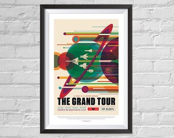 Carteles de turismo espacial de la Nasa - Arte de pared para el hogar, oficina, escuela, muro del aula - Marte - Visitar los sitios históricos - Múltiples tours disponibles