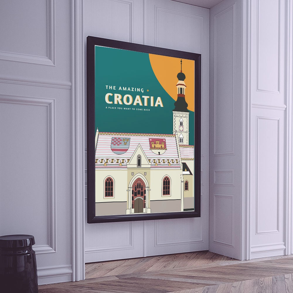 Discover Boomeks Croatie Paysage Voyage Vintage Poster