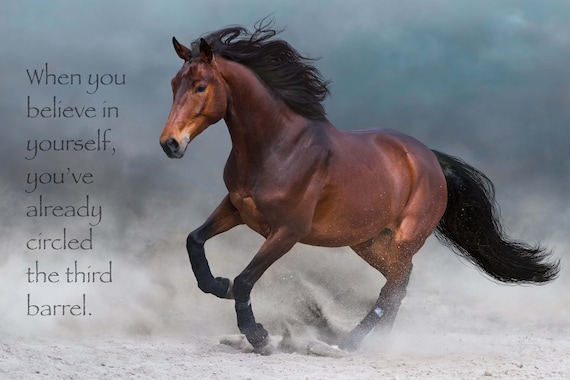 Most Popular Horse Theme Quote Posters - Power Strength Elegant Motivational Quotes Poster Printing - Wall Art Print for Home Office