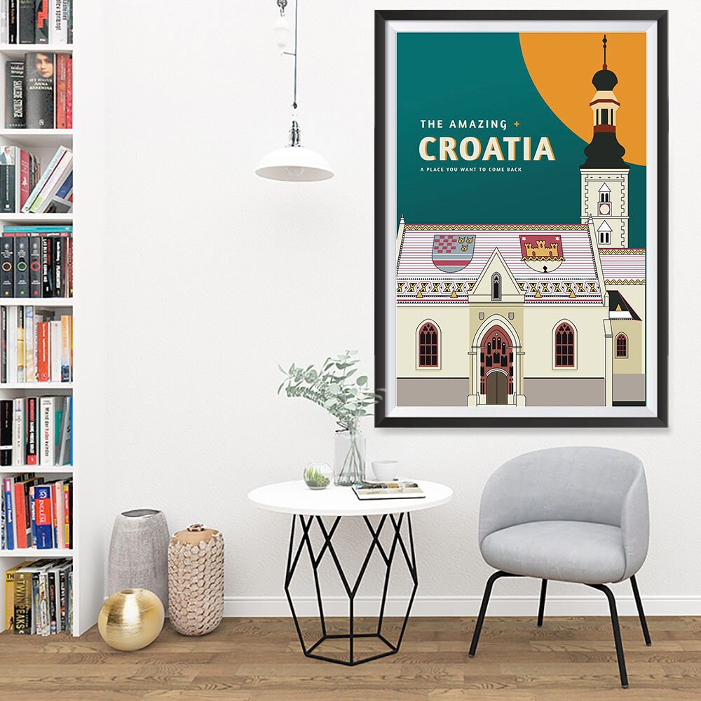 Discover Boomeks Croatie Paysage Voyage Vintage Poster