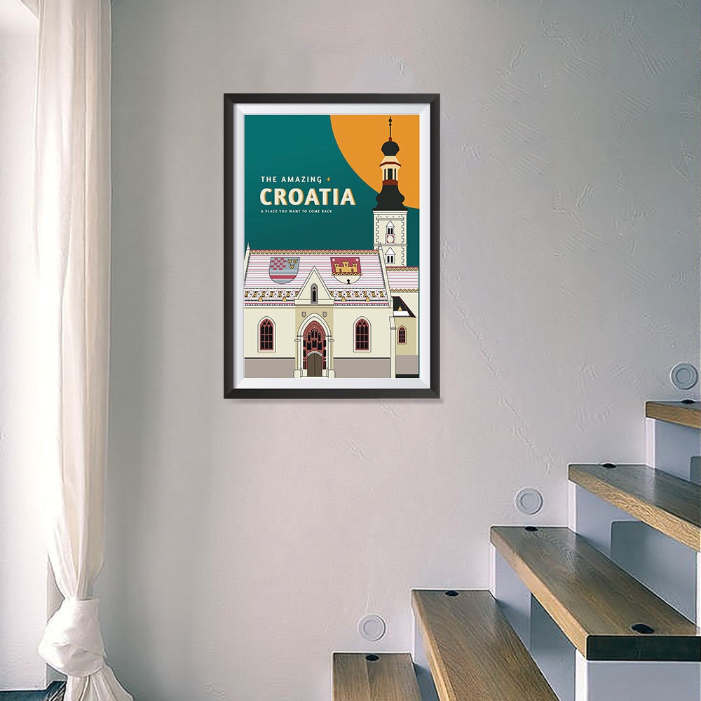 Discover Boomeks Croatie Paysage Voyage Vintage Poster