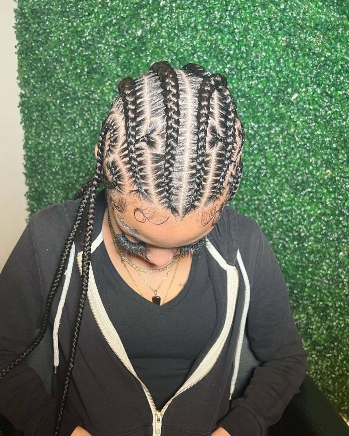 Heart Stitch Braids Feedin Cornrow Wigs Box Braids Wig for Etsy Israel