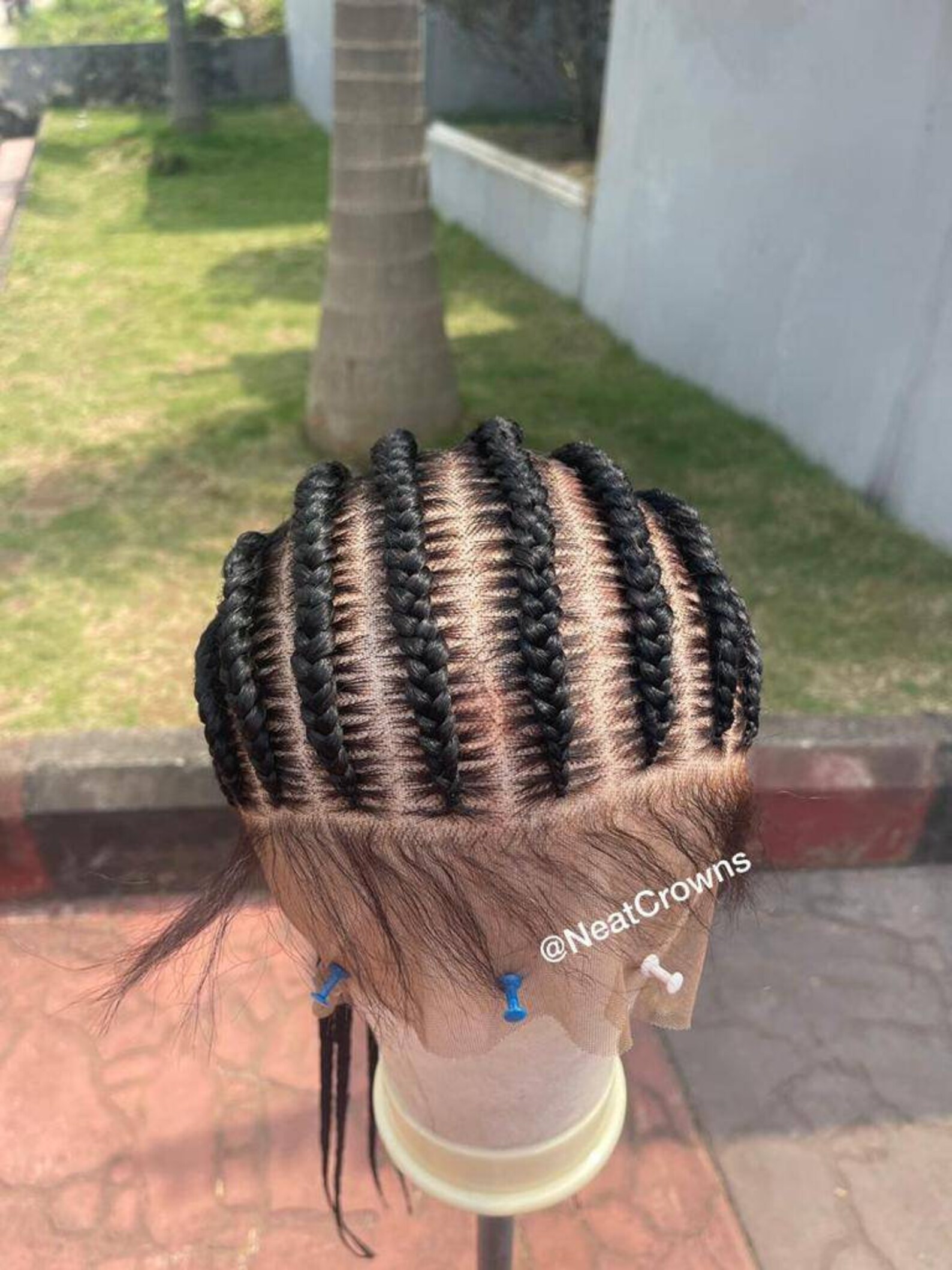 Stitch Feedin Cornrow Wig Cornrows Wigs Triangle Knotless Box Braids ...
