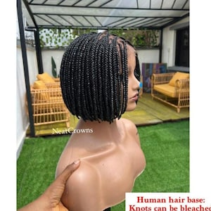 Oma Perücke Salz und Pfeffer Perücke Großmutter Geschenk Mutter Knotenlose Box Zöpfe Perücken für schwarze Frauen cornrows Perücke faux locs kurze geflochtene Perücke