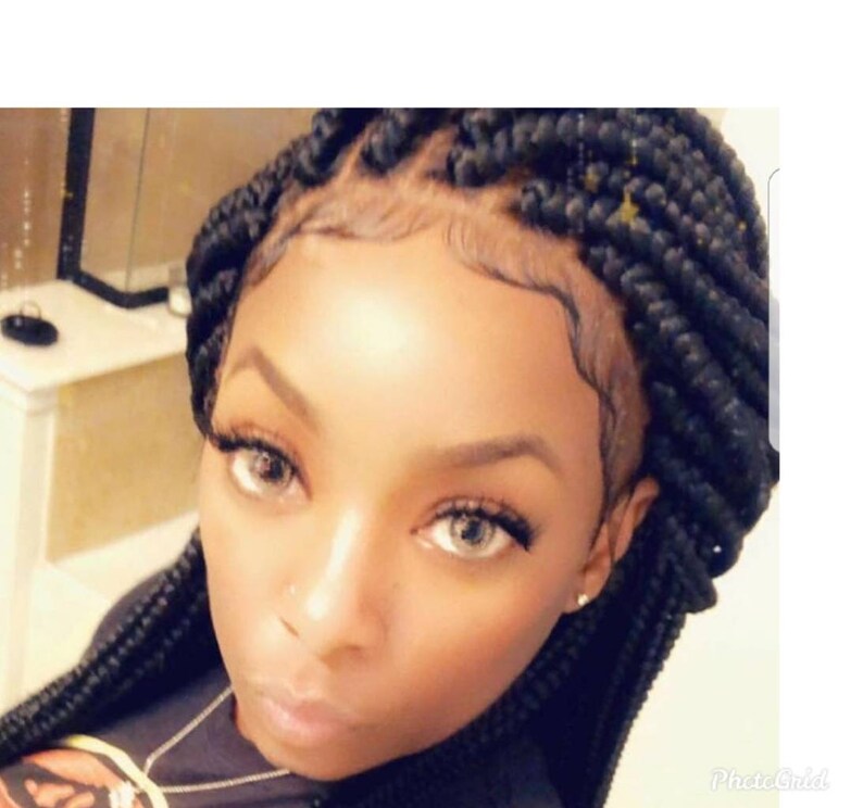 Regular box braids wig for black women cornrows wig
