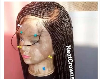 Ready to ship Cornrows wig cornrow wigs braided wig box braids wig cap knotless braids  passion twists micro Senegalese faux locs dreadlocks